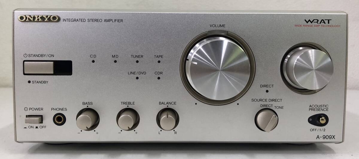 YA039053(051)-101/TY3000【名古屋】ONKYO オンキョー INTEGRATED STEREO AMPLIFIER A-909X WRAT WIDE RANGE AMP TECHNOLOGY アンプの画像5