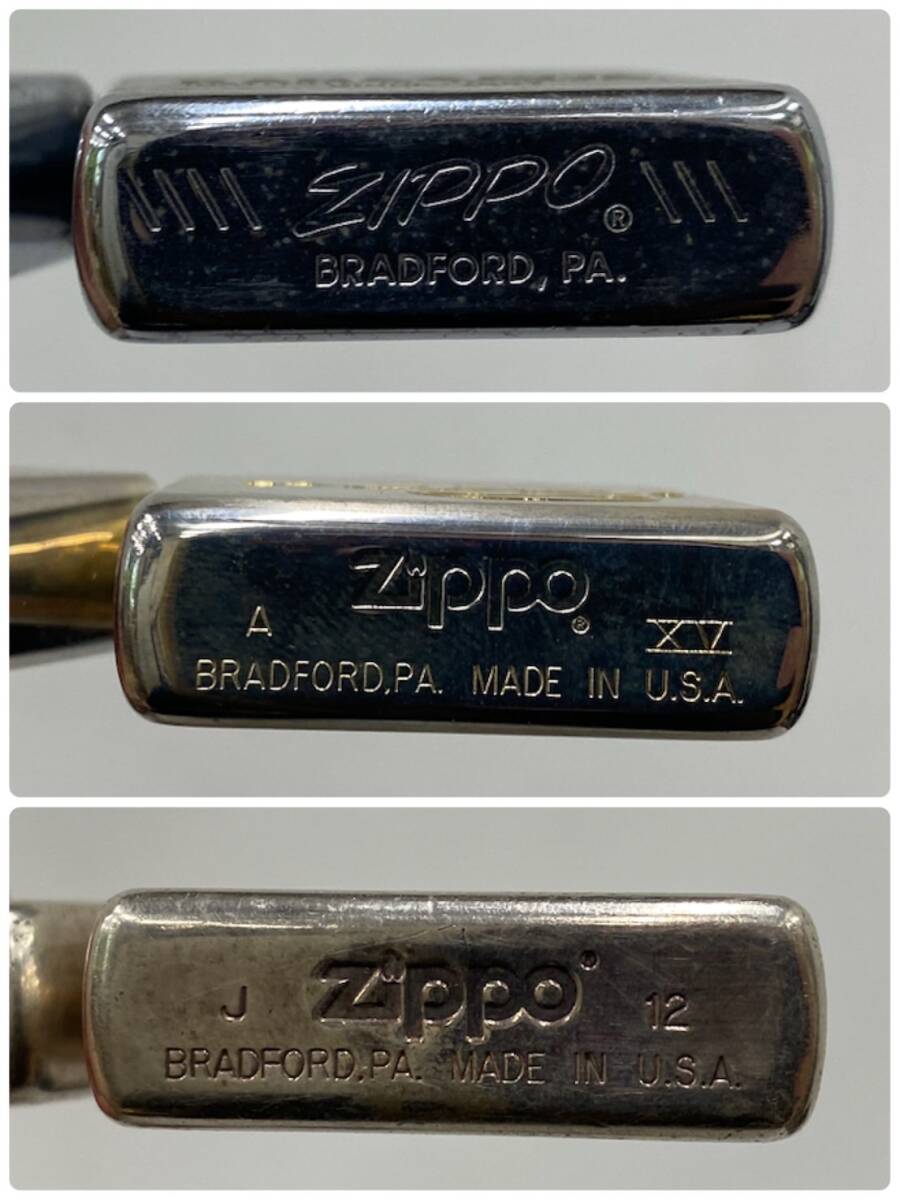 P052(475)-410【名古屋】ライター Zippo ジッポ BRADFORD 7点まとめ 約0.5㎏ K X / H VⅡ / E XI / H 12 / A XV / J 12 他の画像9