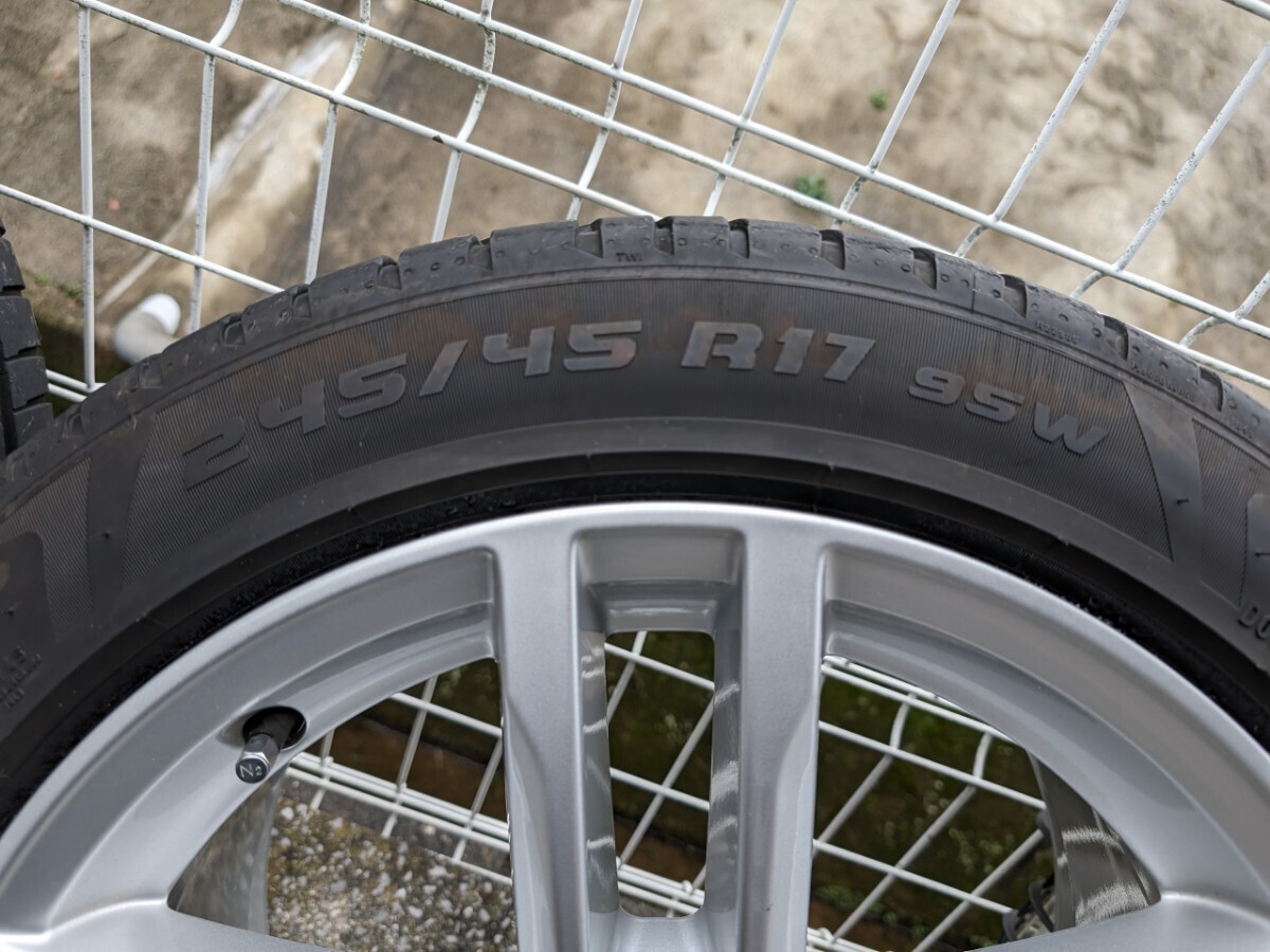 ① アウディ TT 純正 8.5J+50 PCD112-5穴 57φ コンチネンタル 245/45R17 タイヤ・ホイール １本価格 ４本セット48,000円の画像3