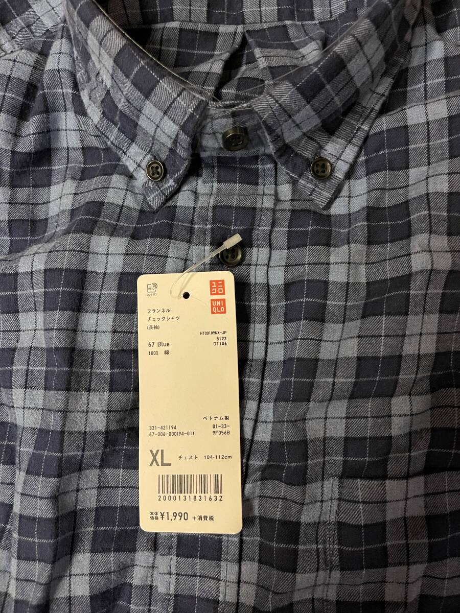 フランネルチェックシャツ　 UNIQLO XLサイズ　新品未開封