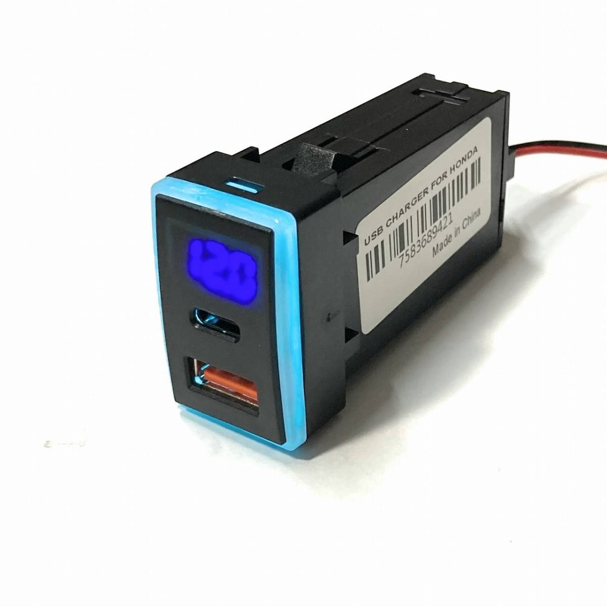  Honda B type USB charger switch hole 2 port sudden speed charge voltmeter attaching QC3.0 LED Vezel Step WGN Accord N-BOX Odyssey 