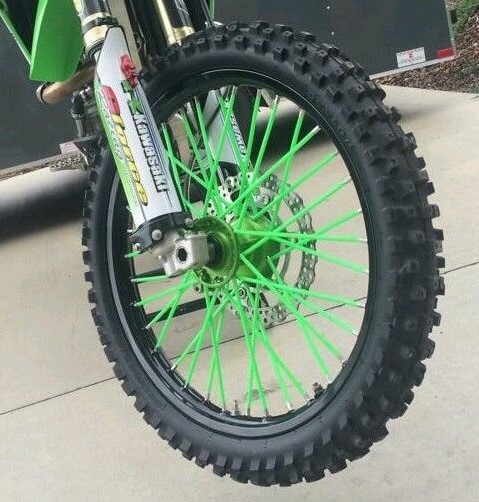 前後ホイール分 72本セット 緑 スポークスキン スポークラップ スポークカバー KX85 KX1125 KX250F KDX220 KDX125 KLX110L Dトラッカー CRFの画像5