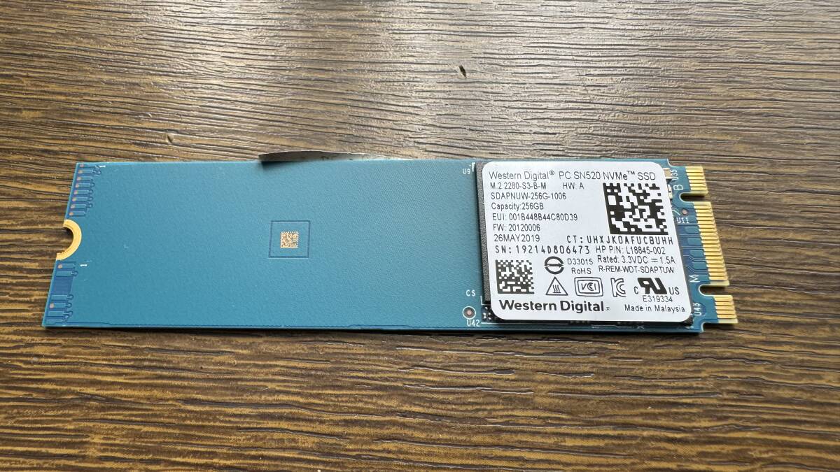 Western Digital SSD256GB PC SN520 NVMe ④の画像1