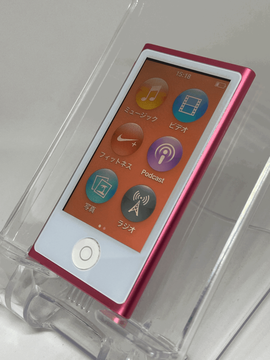 【新品バッテリー交換済み nanoシリーズ最終モデル】 Apple iPod nano 第7世代 16GB ピンク 中古品 【完動品 生産終了品 1円スタート】の画像1
