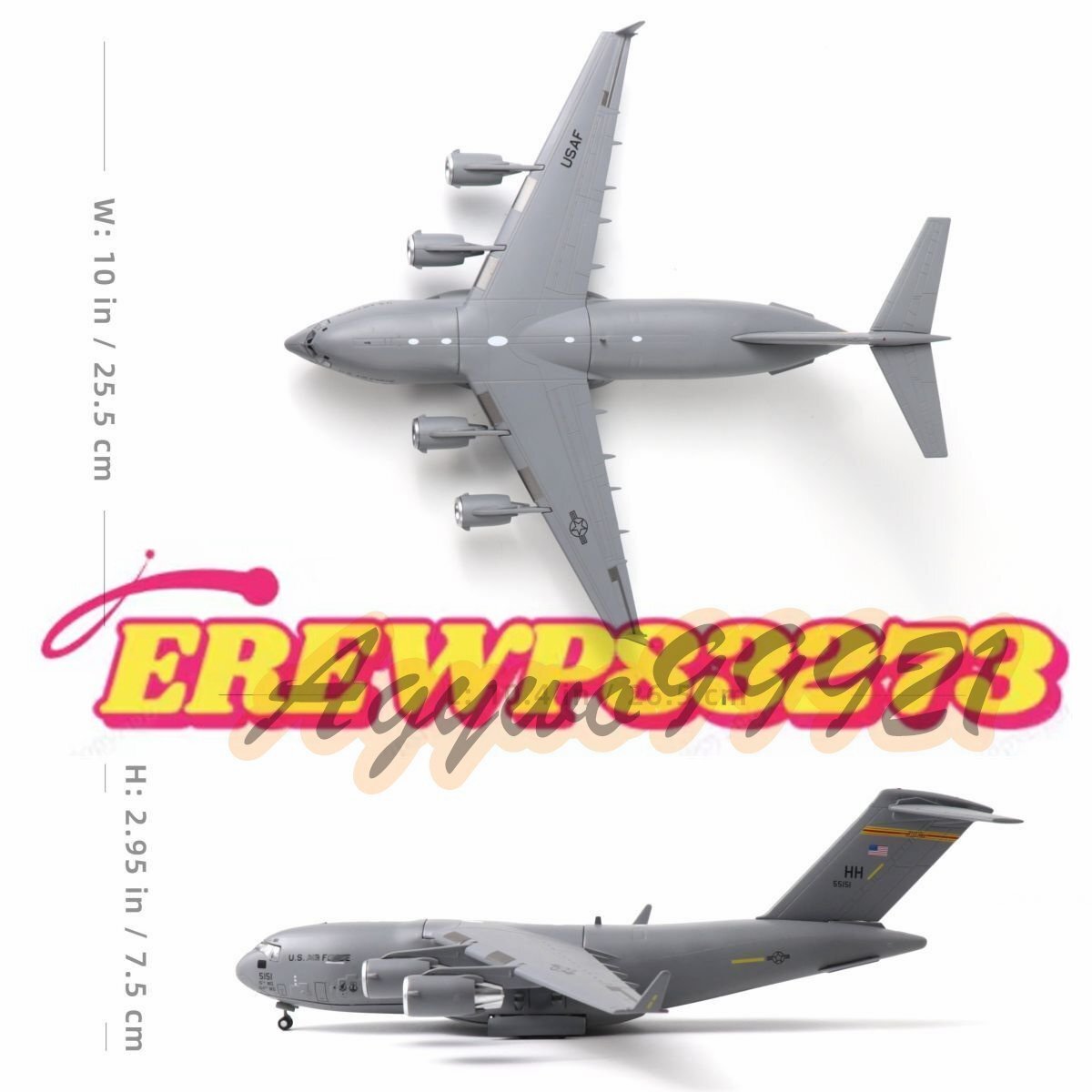 1: 200 米国グローブマスター C-17 輸送機ダイキャスト飛行_画像4