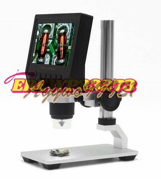 600 X 4.3 LCD display mobile telephone. maintenance therefore. 3.6MP electron digital video microscope portable LED. magnifying glass metal stand 