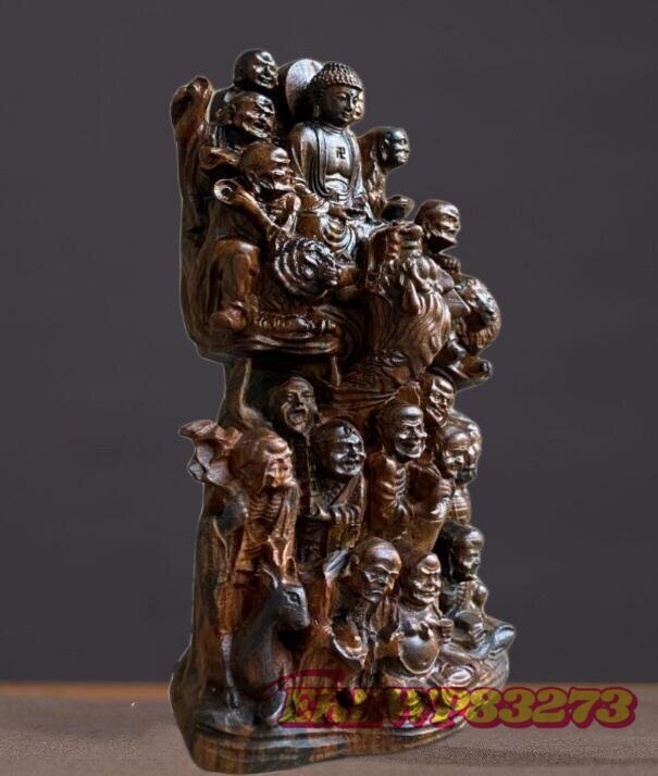 精密雕刻 沈香木彫刻 十八羅漢 仏像 美術品 置物_画像7