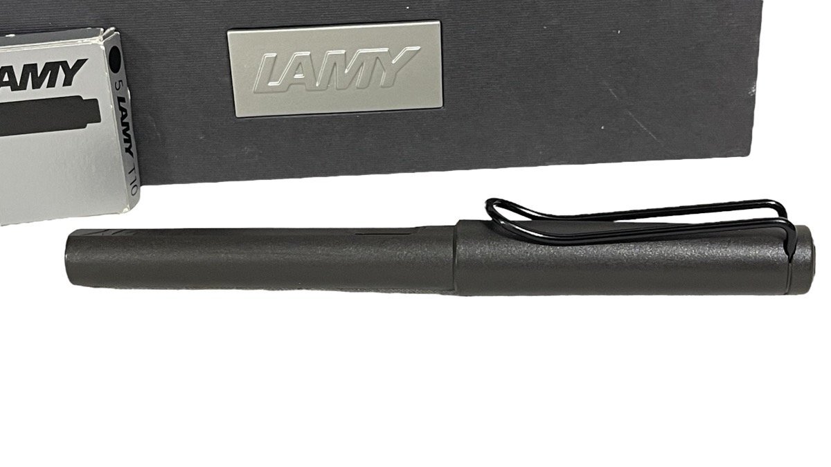 1円●美品●ラミー LAMY●キャップ式万年筆●マットブラック 黒 替えインク4本/箱付き_画像2