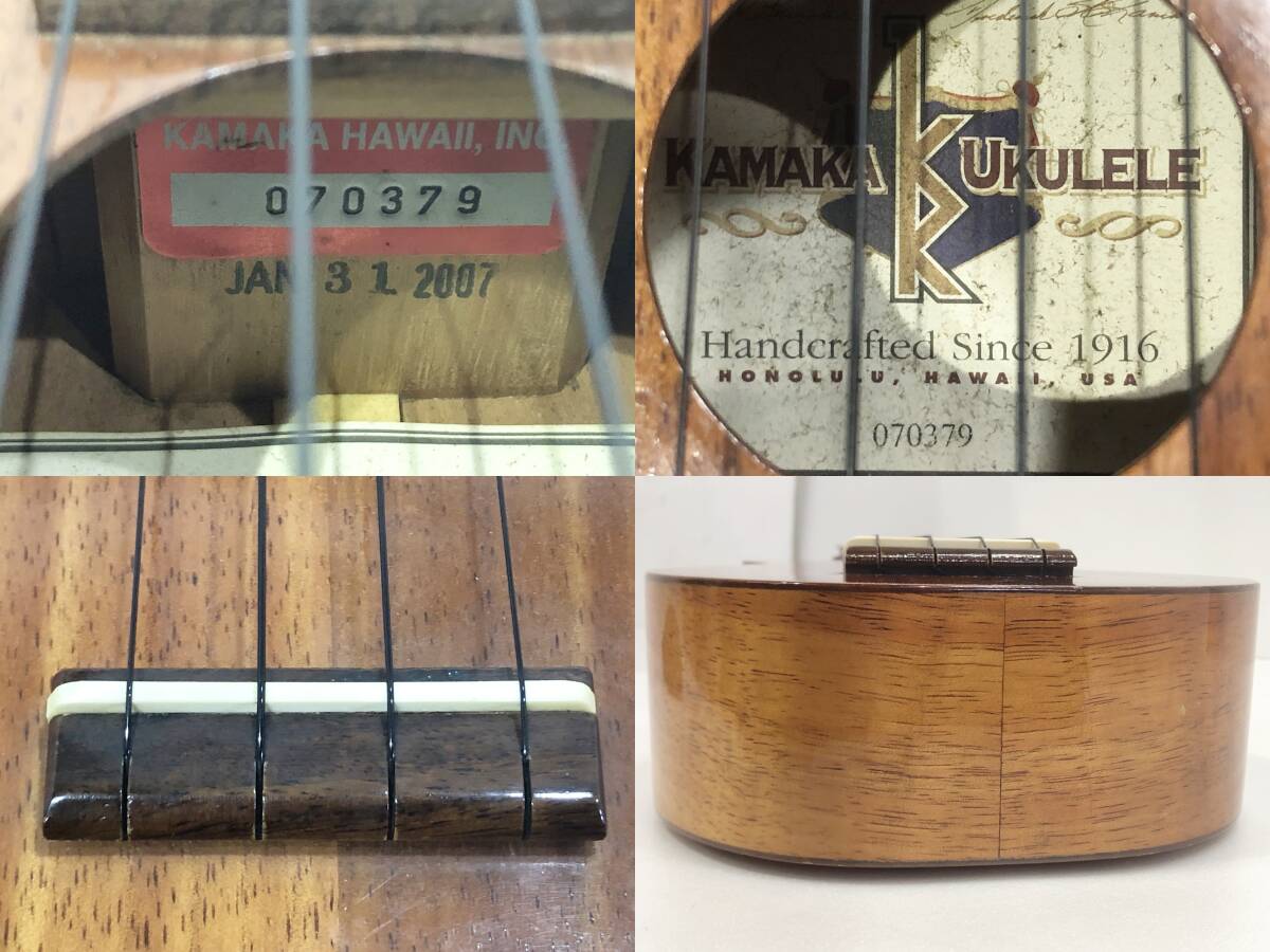 KAMAKA カマカ ウクレレ Handcrafted Since 1916 HANOLULU HAWAI USA ukulele ハードケース付き 現状品 AD033120の画像6