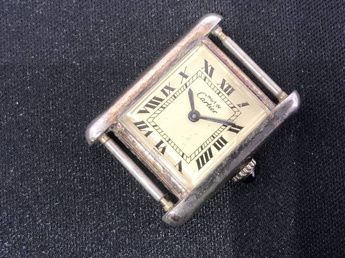 Cartier カルティエ must de Cartier PARIS 925 ARGENT マストタンク 手巻き レディース 腕時計 動作品 現状品 AD081000の画像1