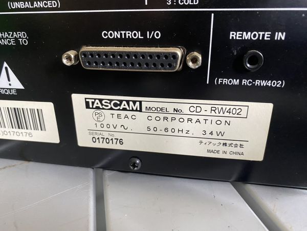 TASCAM タスカム 業務用CDレコーダー CDプレイヤー CD-RW402 CDRWデッキ 音響機器 オーディオ機器