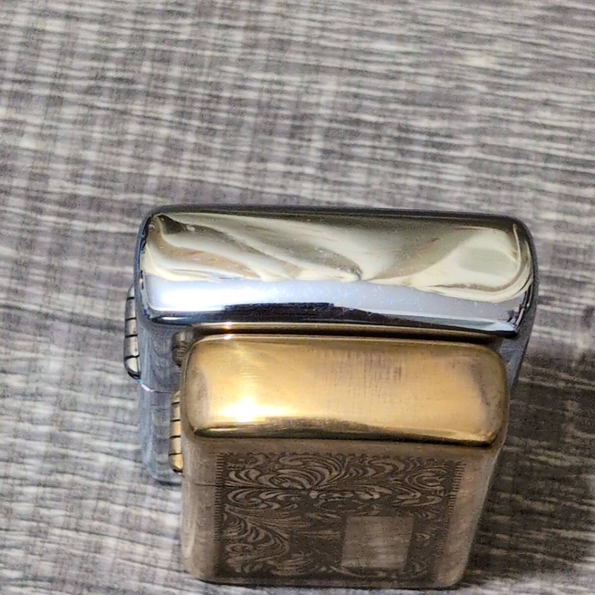 【ジッポ】 Zippo ベネチアン柄 2個セット 両面加工 スリムタイプ スタンダート 1994 2003年製 MADE IN USA ヴィンテージ レア 希少 レトロ_画像3