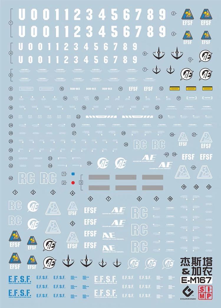 MG 1/100 ジェスタ/ジェスタ キャノン用蛍光水転写式デカール　並行輸入品_画像2