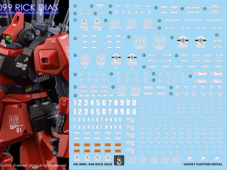 HG 1/144 リックディアス用水転写式デカール 並行輸入品 HGUCの画像1