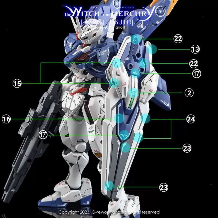 HG 1/144 水星の魔女 エアリアル改修型用水転写式デカール 並行輸入品の画像4