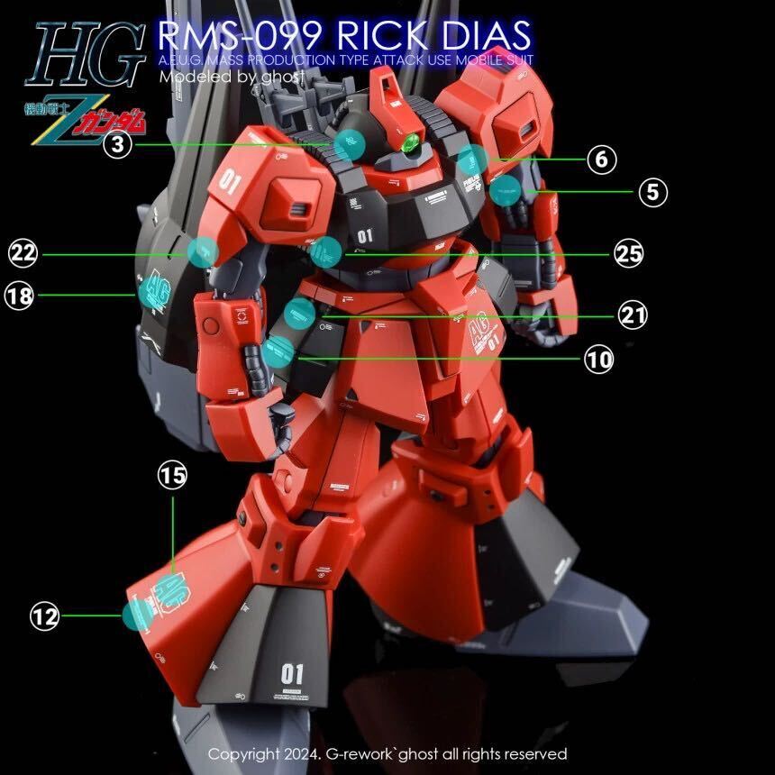 HG 1/144 リックディアス用水転写式デカール 並行輸入品 HGUCの画像4