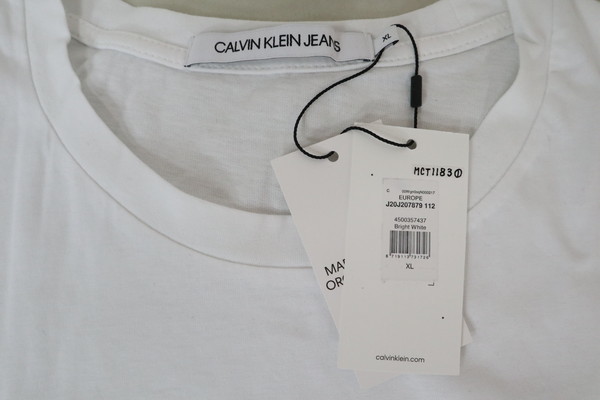 ＊お買い得新品 カルバンクライン ジーンズ Calvin Klein Jeans ロゴプリント 半袖 Tシャツ コットン サイズM(レディスXL)ホワイト MCT1183の画像7