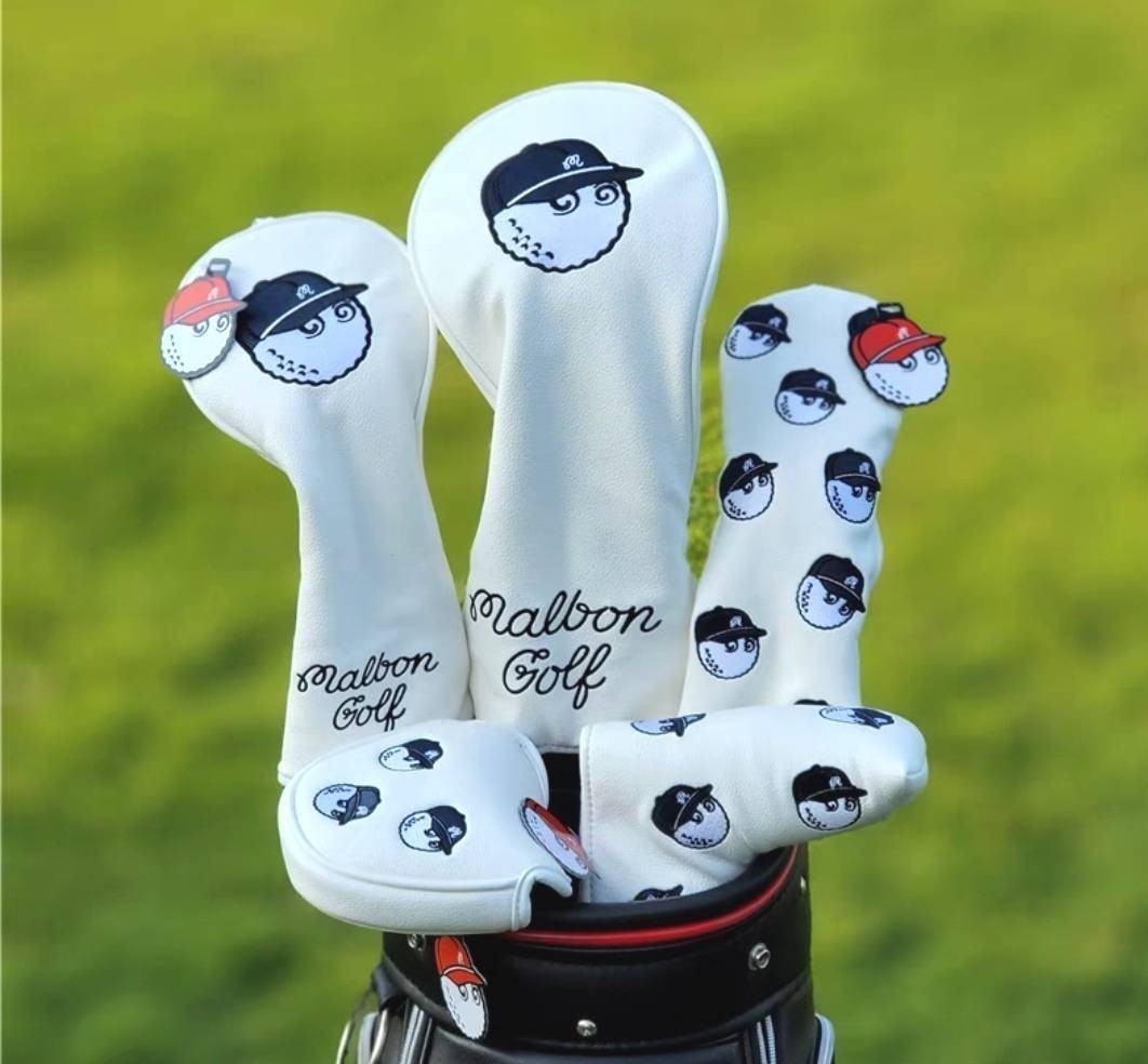 セール品値下げ【4点セットブラック】ゴルフヘッドカバーマルボンゴルフ malbon golf ブラックはの画像9