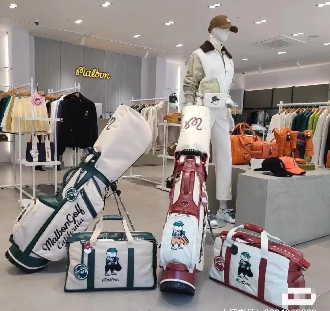 在庫処分価格★マルボンゴルフ　malbon golf キャディバッグ　グリーン　※写真転載禁止※ベージュ★グリーン_画像9