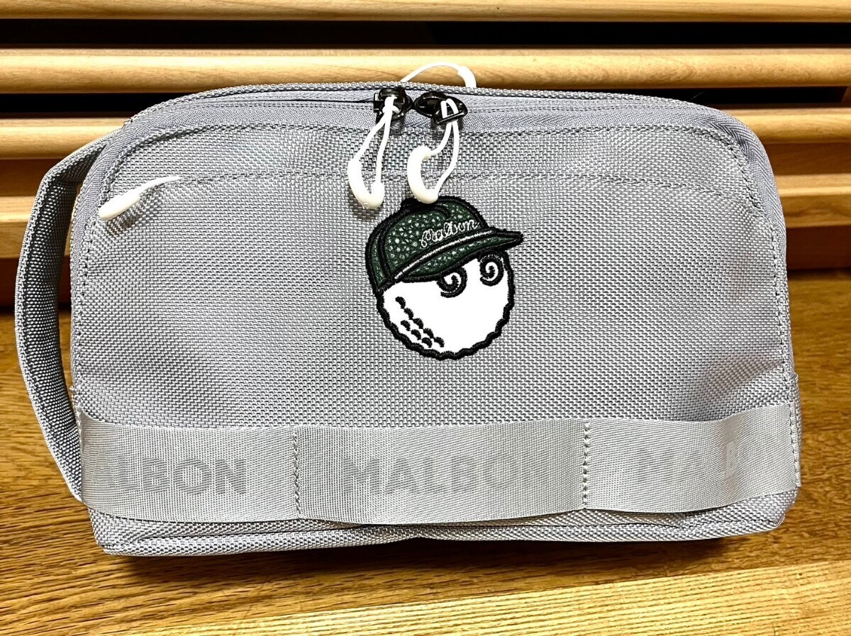 即発送★マルボンゴルフ Malbon Golf カートバッグ ハンドバック シルバーグレー の画像1