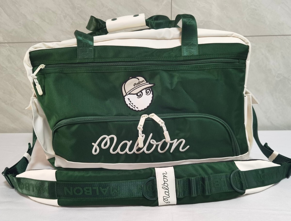 廃番Sale品★マルボンゴルフ MALBON GOLF ボストンバッグ カラーグリーンの画像3