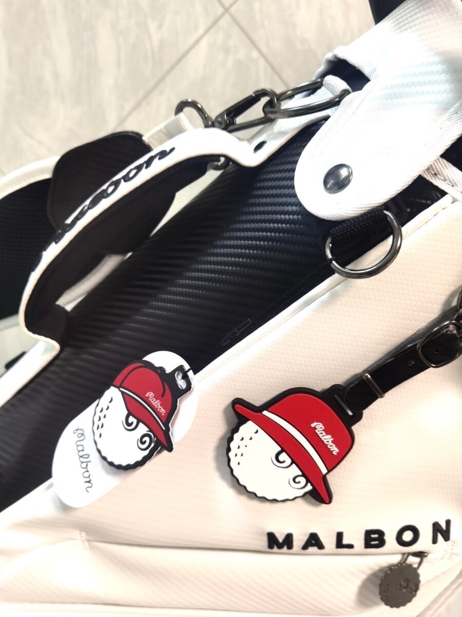 再入荷★マルボンゴルフ malbon golf キャディバッグ スタンドキャディバッグ※写真転載禁止※ホワイトマルボンの画像8