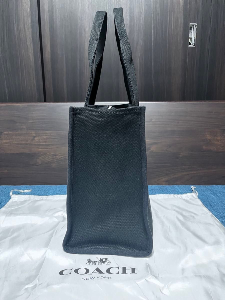 新作COACH コーチ トートバッグ CARGO TOTE 42 カーゴ トートCP163 ロゴ刺繍 ／ブラック　