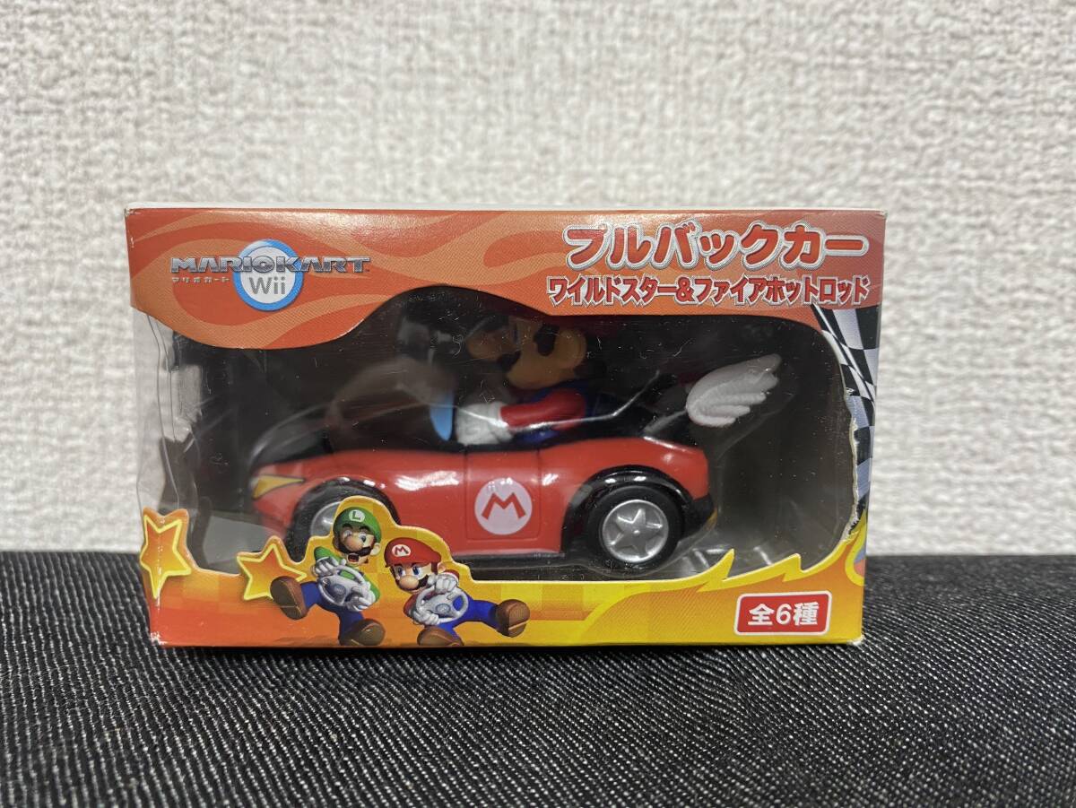 マリオカート　プルバックカー　ワイルドスター&ファイアホットロッド　マリオ 【181120-01】_画像1