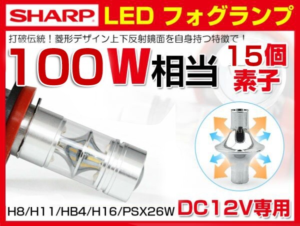 トヨタ AZR6#系 VOXY TOYOTA HB4 100W SHARP製 LEDフォグランプ DC12V ホワイト 5500K 送料込 100W LEDフォグ F1015A_画像1