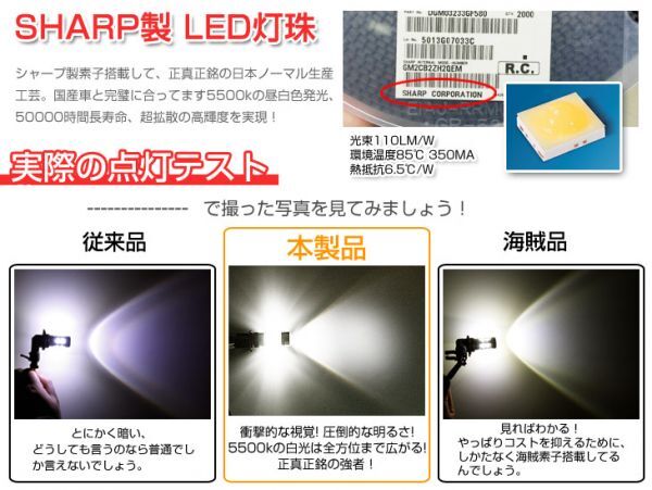 三菱 CV5W系 デリカ D5 MITSUBISHI H11 100W SHARP製 LEDフォグランプ DC12V ホワイト 5500K 送料込 100W LEDフォグ F1020A_画像2