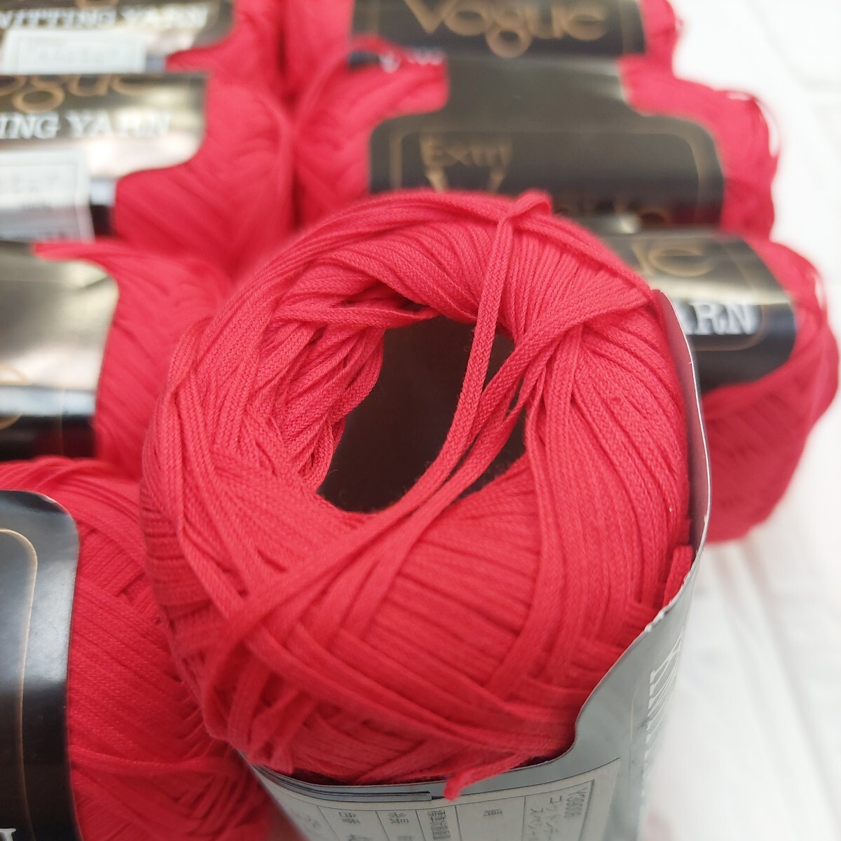 100円〜 エクトリー 毛糸 手芸材料 編み物◆絹100% コットンテープスペシャル 赤・10玉の画像3