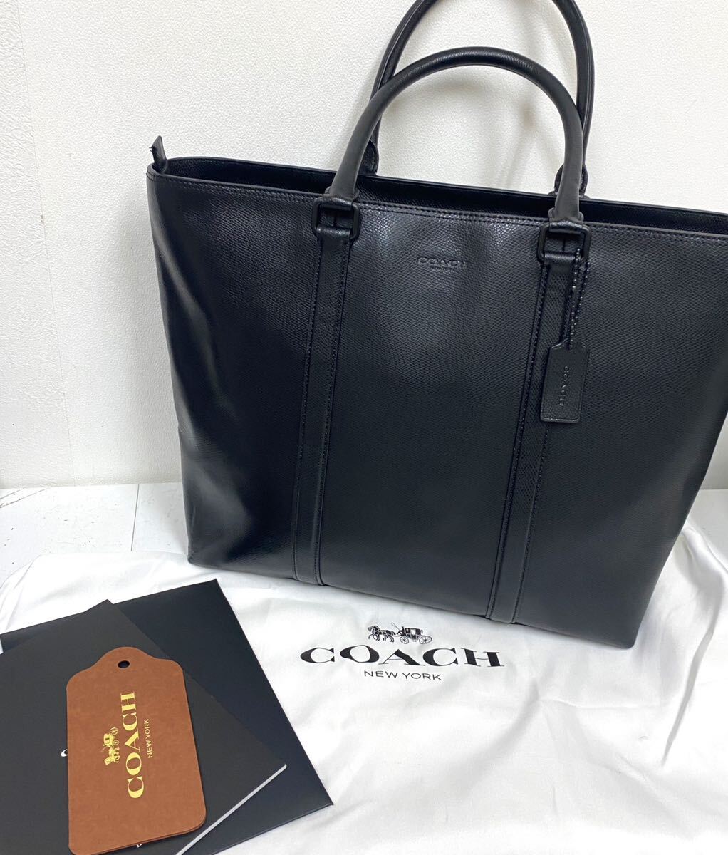 レア！！美品◎COACH コーチ 72114G メルセデスベンツ コラボ メトロポリタン レザートートバッグ ブラック系 メンズ ビジネスの画像10