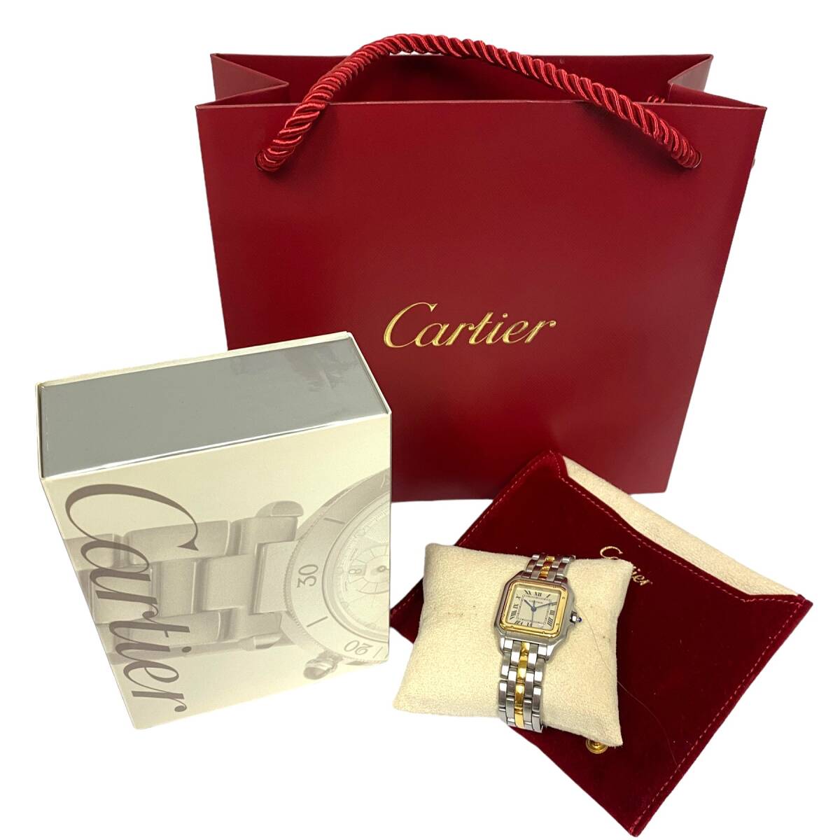 Cartier カルティエ パンテールMMウォッチ 110000R YG×SSコンビ ボーイズ デイト 1ロウ 腕時計 クォーツ コンビウォッチ 稼働品の画像10