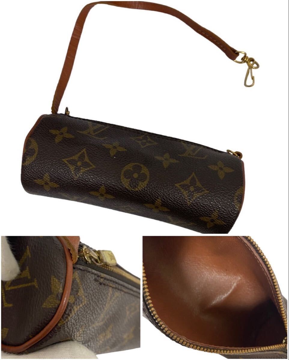 LOUIS VUITTON ルイヴィトン モノグラムパピヨン30 旧型 ポーチ付き ハンドバッグ 旧パピヨン M51385 ヴィンテージ の画像8