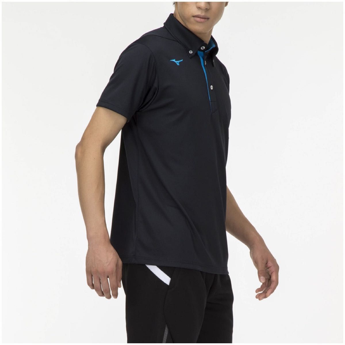 [新品] ミズノ MIZUNO ポロシャツ  ボタンダウン 32MA218009 半袖ポロシャツ 黒 ゴルフウェア