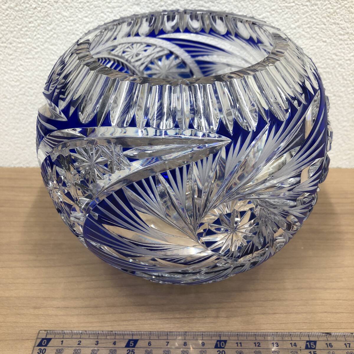 ●【KONIG/ケニッヒ】クリスタルガラス 丸花瓶/丸花器/ボウル鉢 ガラス工芸品【ケース付】★22631の画像7