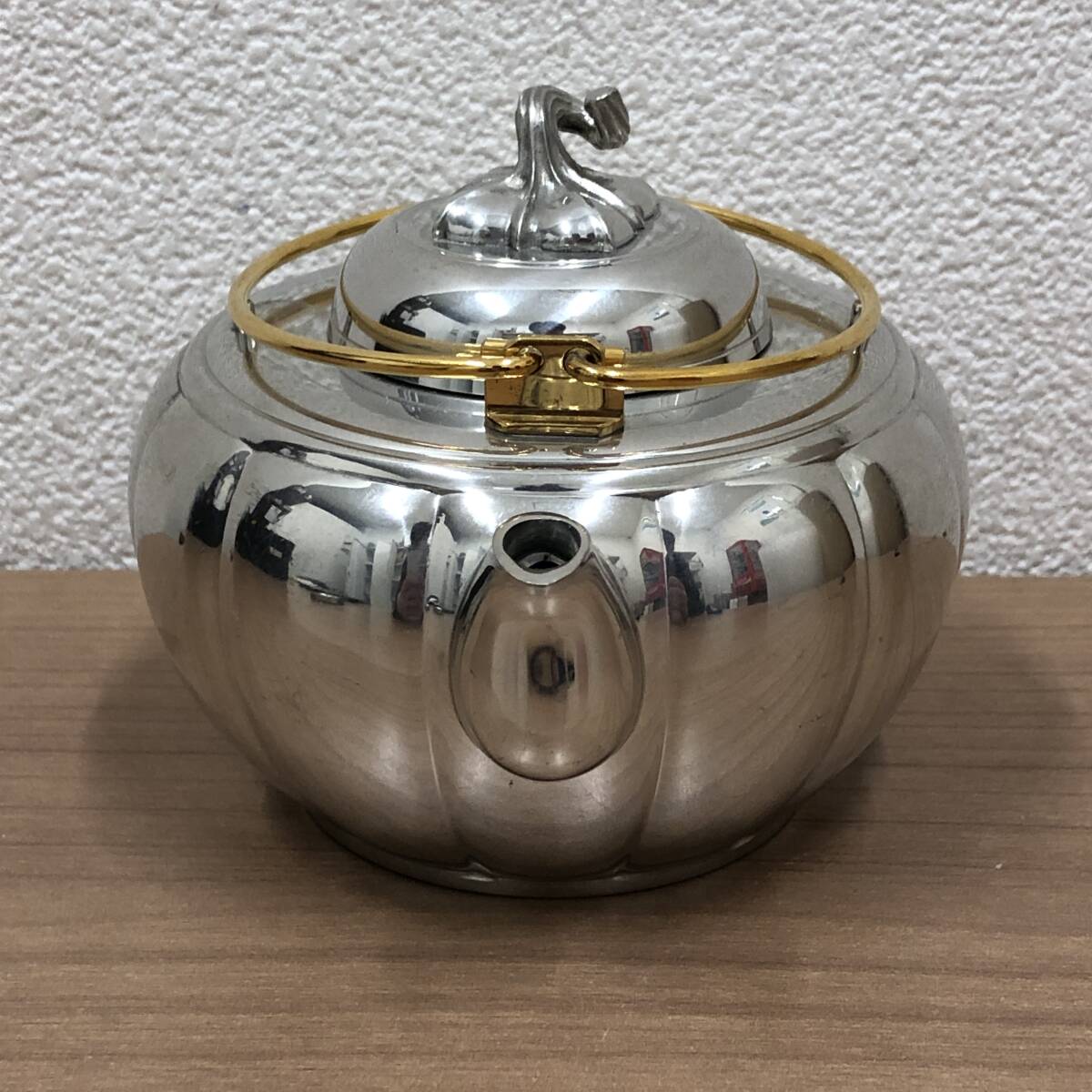 ●【ROYAL SELANGOR/ロイヤル セランゴール】PEWTER/ピューター メロンコレクション ティーポット/錫製コースター×6枚★22704の画像4