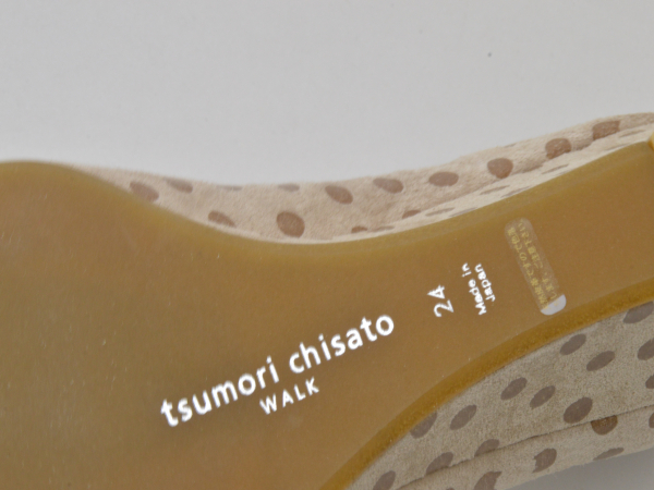  Tsumori Chisato TSUMORI CHISATO Walk polka dot pumps fur ribbon 24.0cm beige lady's j_p F-LSHOE3805