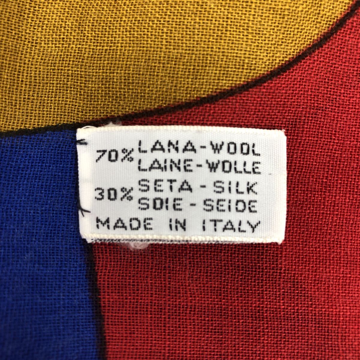 M2059-U◆イタリア製◆GRES PARIS グレ スカーフ 大判 フリンジ 薄手 アーティスティック◆size 約134×136cm マルチカラー ウール シルクの画像8