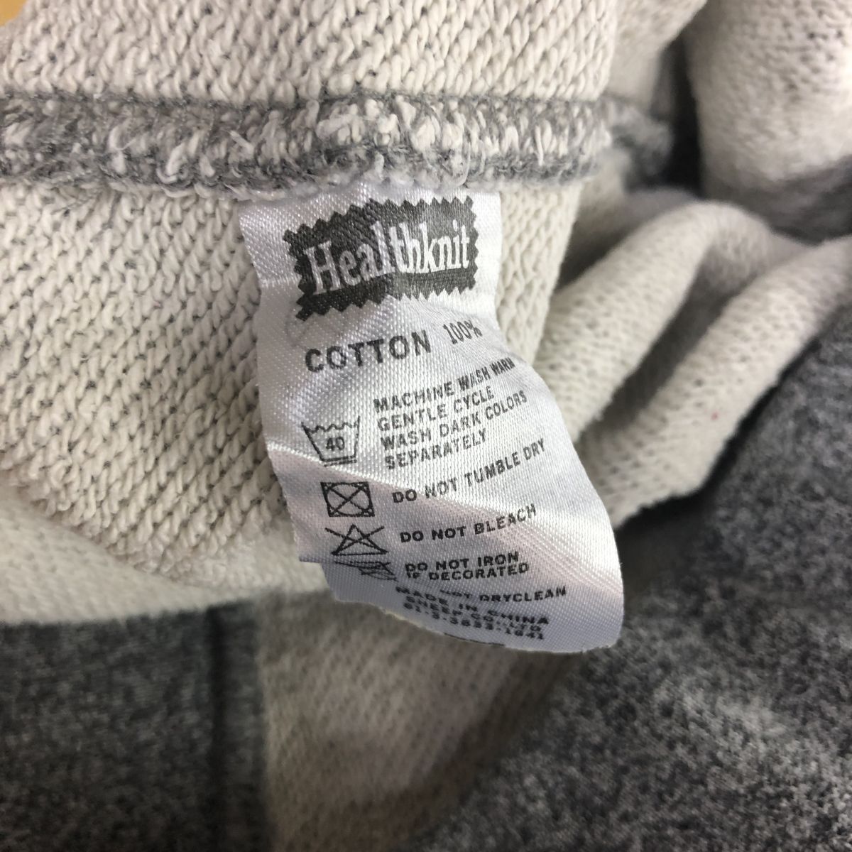 M2611-F◆ healthknit ヘルスニット スウェットパンツ ウエストゴム ボトムス ◆ sizeS コットン100 グレー 古着 メンズ_画像8