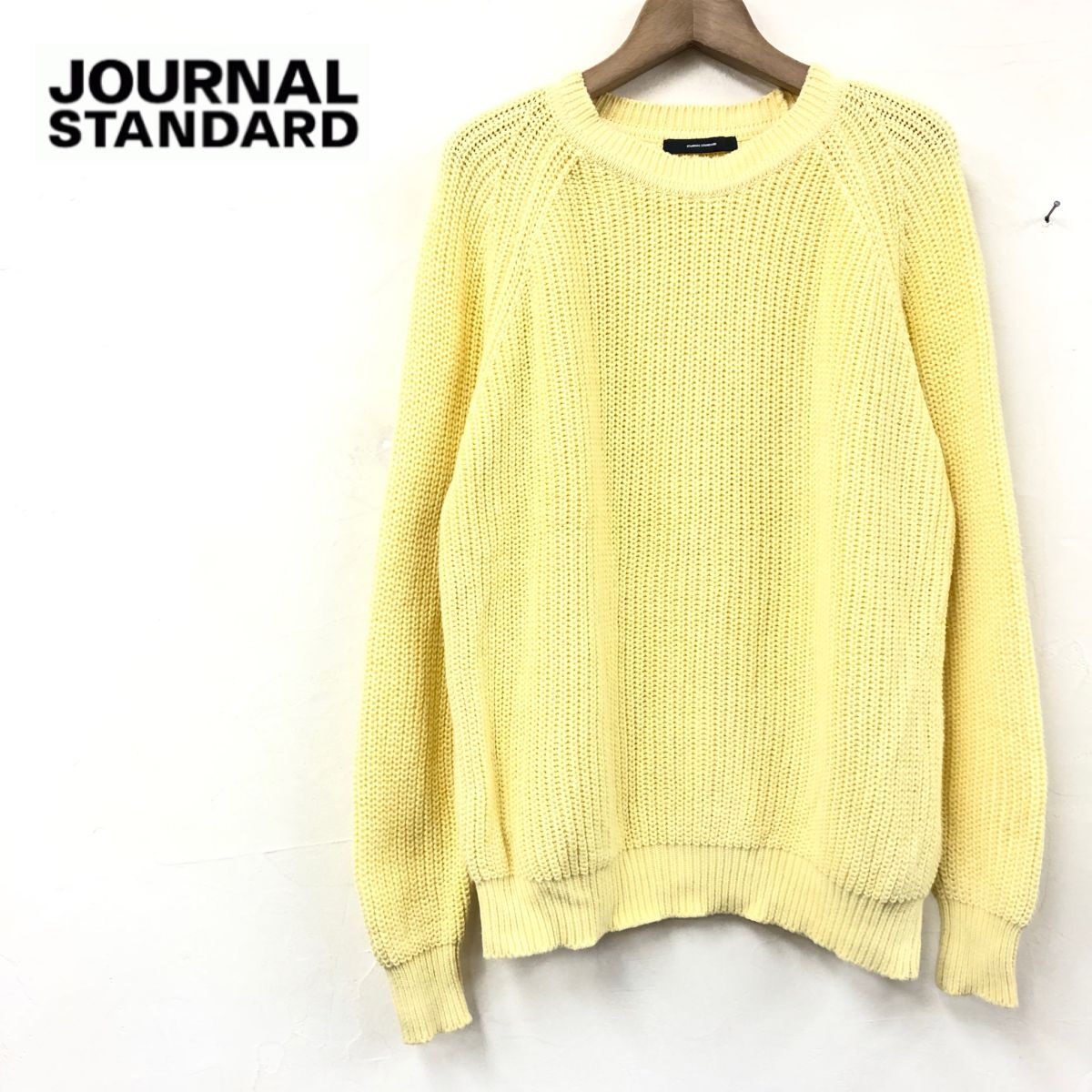 M2414-J◆journal standard ジャーナルスタンダード コットンニット◆イエロー トップス 綿100% プルオーバー 春夏も快適 爽やか_画像1