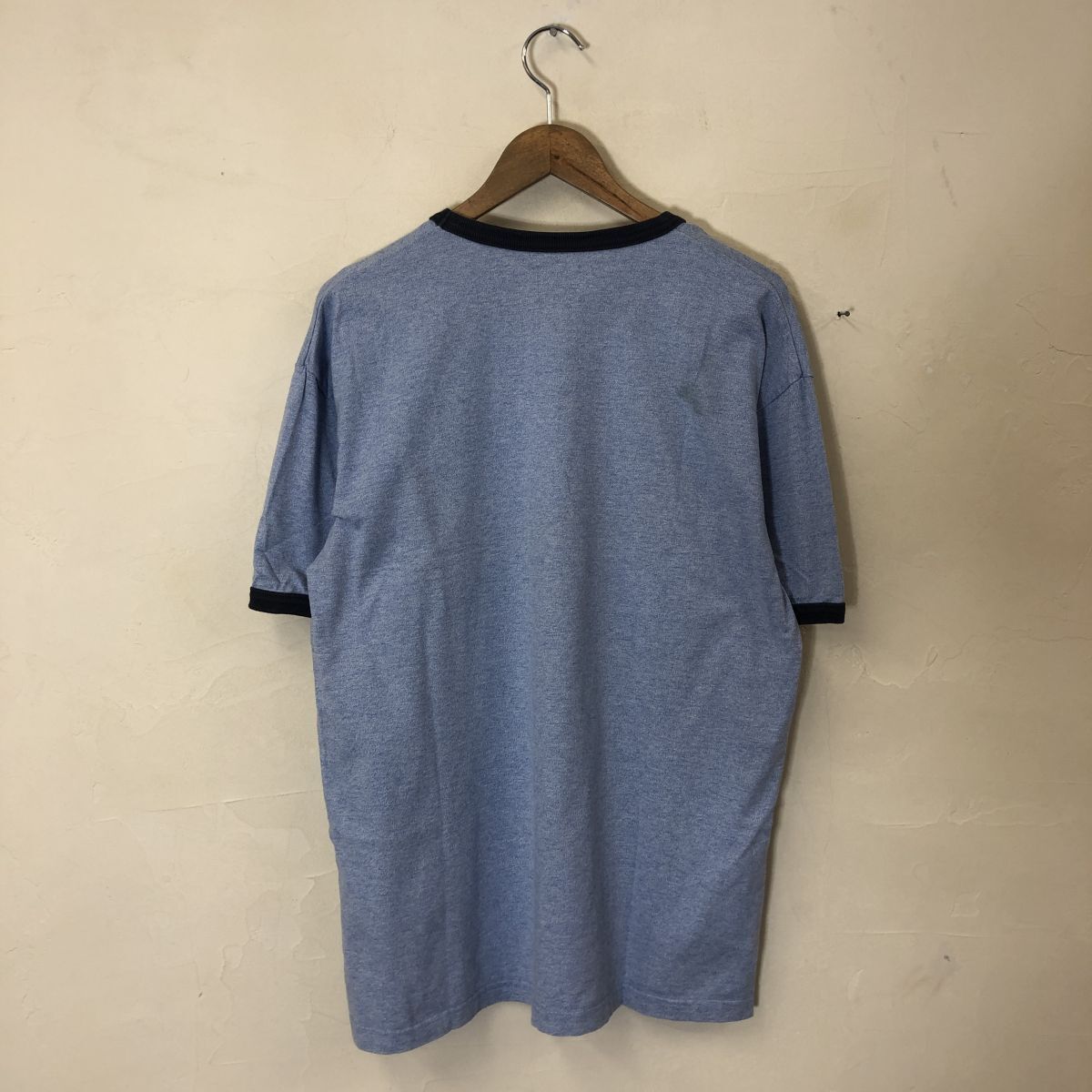 M2315-T-N◆Levi's リーバイス リンガーTシャツ 半袖 クルーネック プルオーバー◆sizeL ブルー メンズ トップス コットン100_画像6