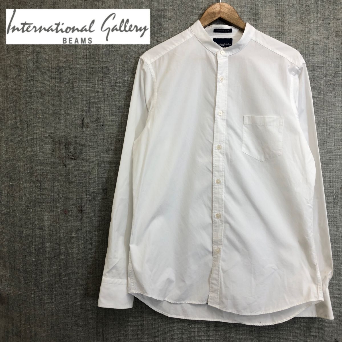 M2167-F* international gallery beams Inter National guarantee Lee Beams stand-up collar shirt long sleeve *L cotton white old clothes spring 