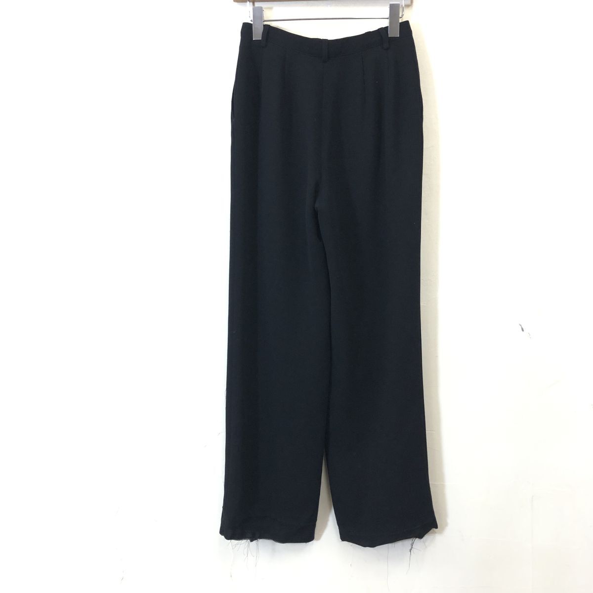 A665-F-N◆ YOSHIE INABA ヨシエイナバ スラックス パンツ ボトムス ◆ size9 ポリエステル100 ブラック 黒 単色 古着 レディース_画像6