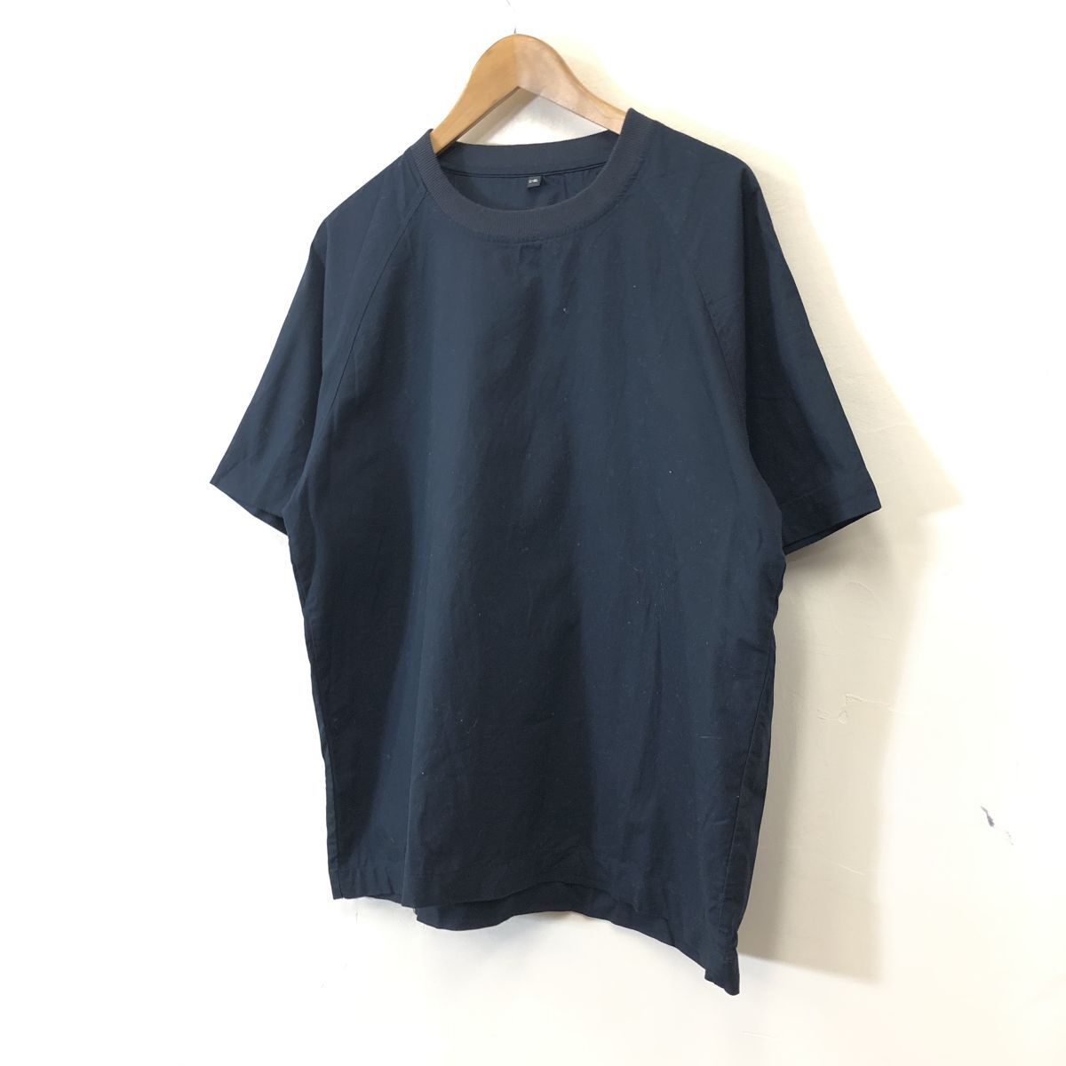 A581-F-N◆ 美品 ◆ 無印良品 半袖Tシャツ カットソー トップス ◆ sizeL-XL コットン100 ブラック 黒 単色 古着 メンズ 春夏_画像5