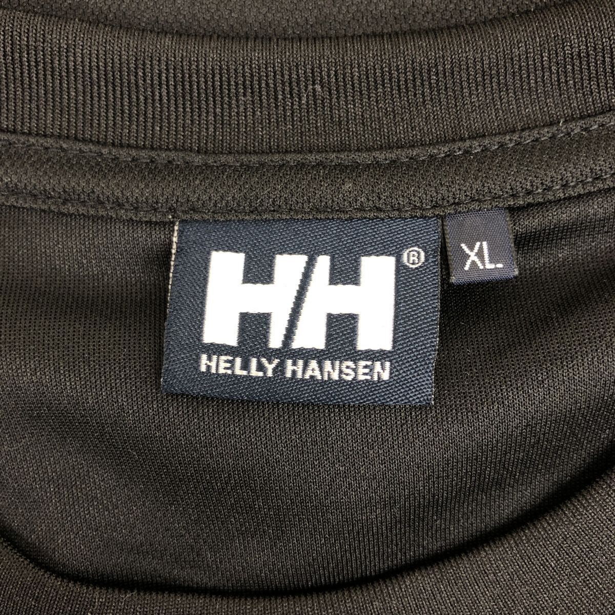 A302-U◆HELLY HANSEN ヘリーハンセン Tシャツ 半袖 クルーネック 運動着 海洋生物 エイ スポーティー◆size XL ブラック ポリエステルの画像7