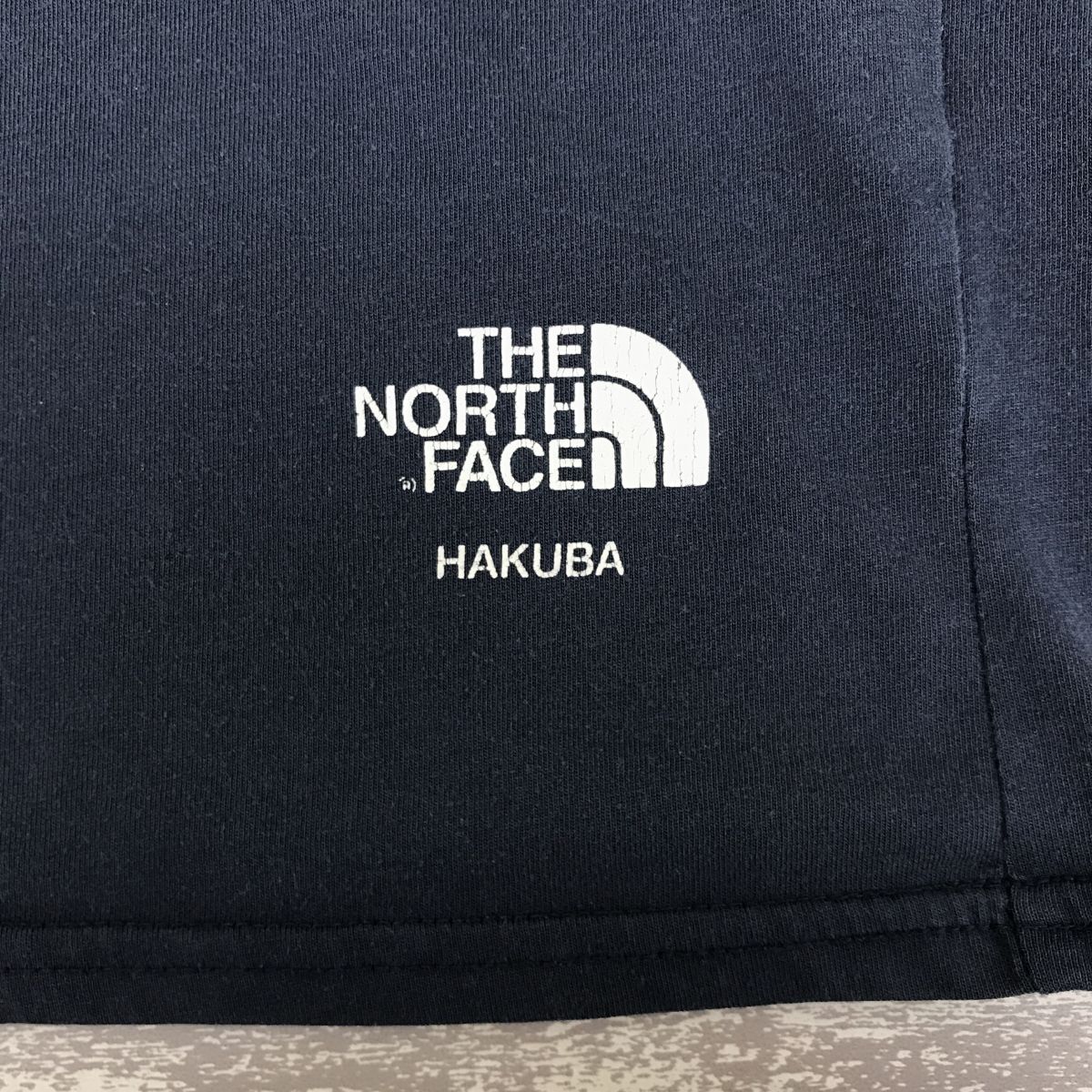 A243-G-N◆良品◆the north face ザノースフェイス Tシャツ◆sizeM 綿 ネイビー 無地 メンズ トップス 半袖 シンプル アウトドア プリント_画像9