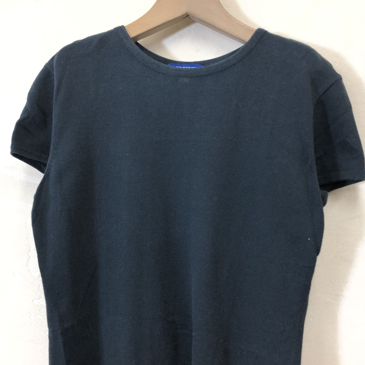 A192-F-S◆ BURBERRY blue label バーバリーブルーレーベル 半袖Tシャツ カットソー ◆ size38 コットン100 ブラック 古着 レディース 春夏_画像3