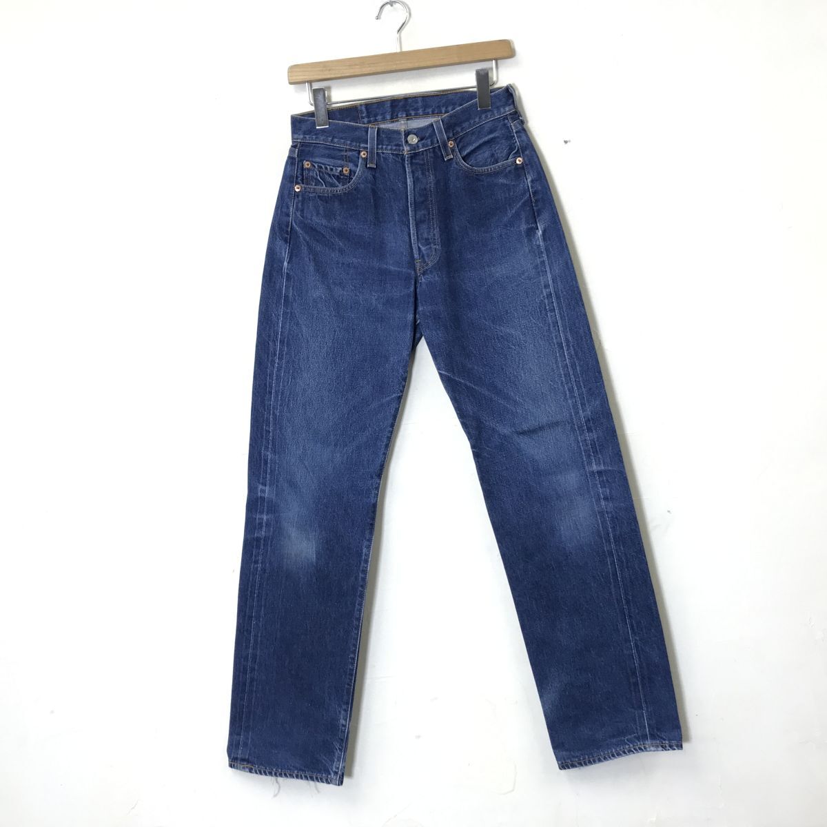 A83-N◆old◆90s◆ USA製 Levi's リーバイス デニムパンツ lot501 ボタン裏555 バレンシア工場製 bigE復刻 ◆size30 インディゴ コットン_画像2