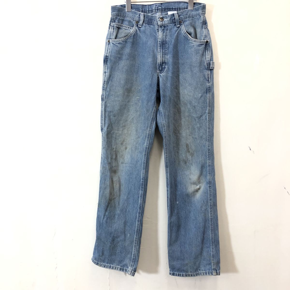 A1055-F◆ work jeans for KEY デニム ジーンズ ペインターパンツ ボトムス ◆ size32×34 コットン100 インディゴ 古着 メンズ_画像2